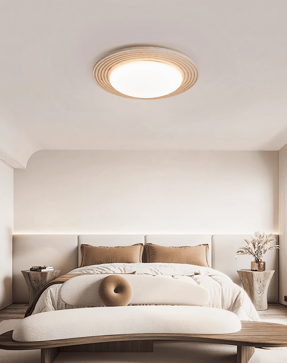 Terralux Travertine LED Flush Mount Ceiling Light for Modern Interiors