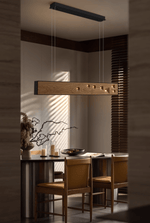 Axis Linear Wood LED Pendant Light for Kitchen Island and Dining Room