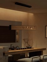 Axis Linear Wood LED Pendant Light for Kitchen Island and Dining Room