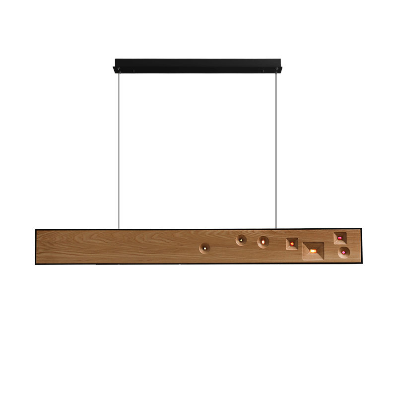 Axis Linear Wood LED Pendant Light for Kitchen Island and Dining Room