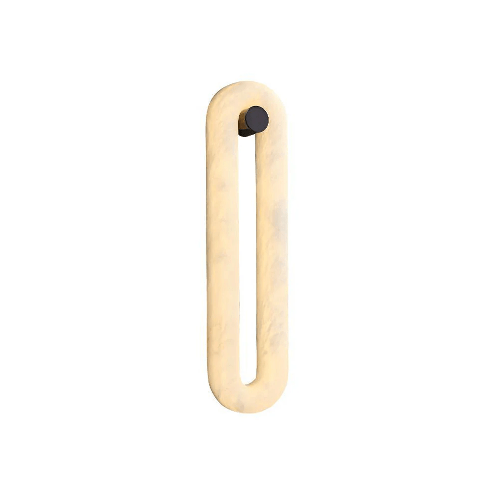 Alabaster Capsule Wall Sconce in Natural Stone with Black Mount
