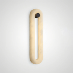 Alabaster Capsule Wall Sconce in Natural Stone with Black Mount