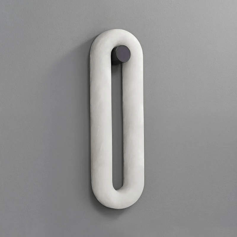 Alabaster Capsule Wall Sconce in Natural Stone with Black Mount