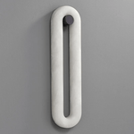 Alabaster Capsule Wall Sconce in Natural Stone with Black Mount