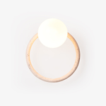 Orria Travertine Wall Sconce with Opaline Glass Globe