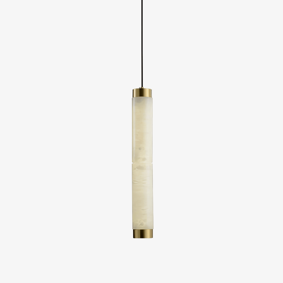 Aria Alabaster Pendant Light – Modern Brass LED Chandelier for Dining Room & Foyer