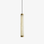 Aria Alabaster Pendant Light – Modern Brass LED Chandelier for Dining Room & Foyer
