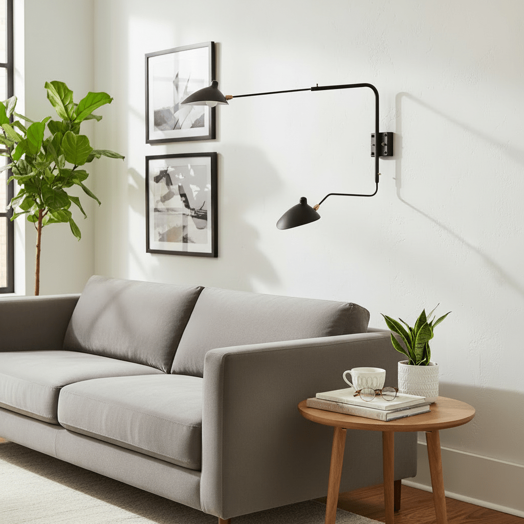 Sculptural Multi-Arm Spider Wall Sconce in Black or White