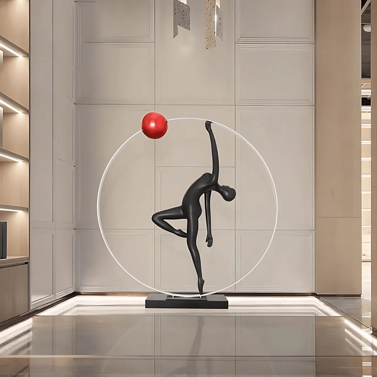 Balance Sculpture Floor Ornament – Modern Art Deco Decor