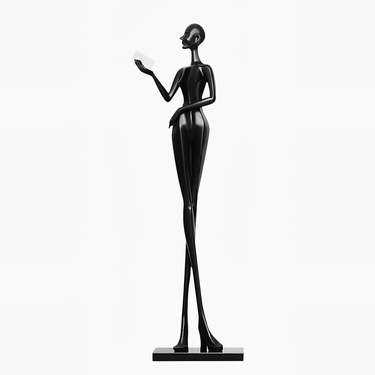 Elegant Lady Sculpture Ornaments – Modern Black Figurine for Living Room, Bedroom, and Office Décor