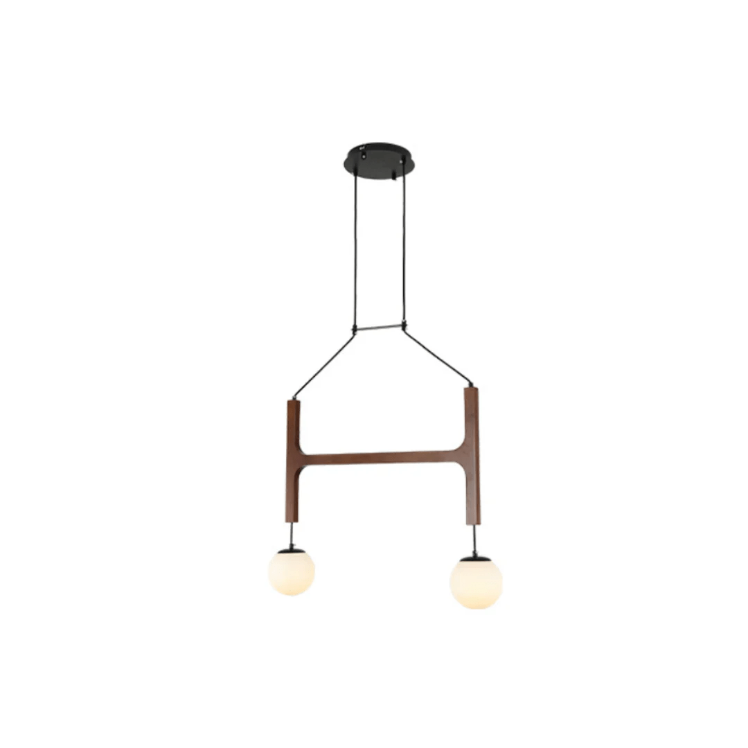 Lunna Orb Chandelier – Modern Wood and Glass Pendant Light