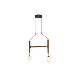 Lunna Orb Chandelier – Modern Wood and Glass Pendant Light