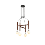 Lunna Orb Chandelier – Modern Wood and Glass Pendant Light