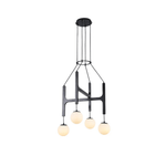 Lunna Orb Chandelier – Modern Wood and Glass Pendant Light