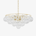Mimi Chandelier in Champagne Glass and Aged Brass by Megan Molten