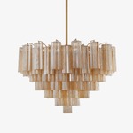 Eloria Glass Chandelier – Modern Fluted Glass Pendant Light, Gold Finish