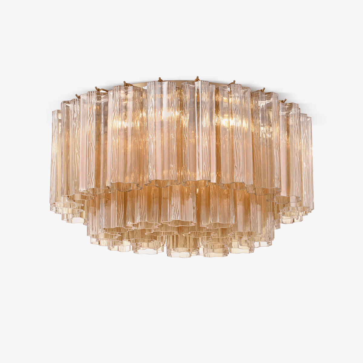 Eloria Glass Semi-Flush Ceiling Light in Gold Finish