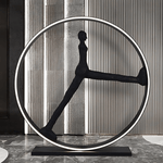 Time Walker Sculptural Floor Lamp with LED Ring, Matte Black