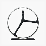 Time Walker Sculptural Floor Lamp with LED Ring, Matte Black