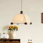 Allegra Pendant Light – Modern Wood & Fabric Designer Ceiling Lamp