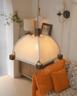 Allegra Pendant Light – Modern Wood & Fabric Designer Ceiling Lamp