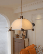 Allegra Pendant Light – Modern Wood & Fabric Designer Ceiling Lamp