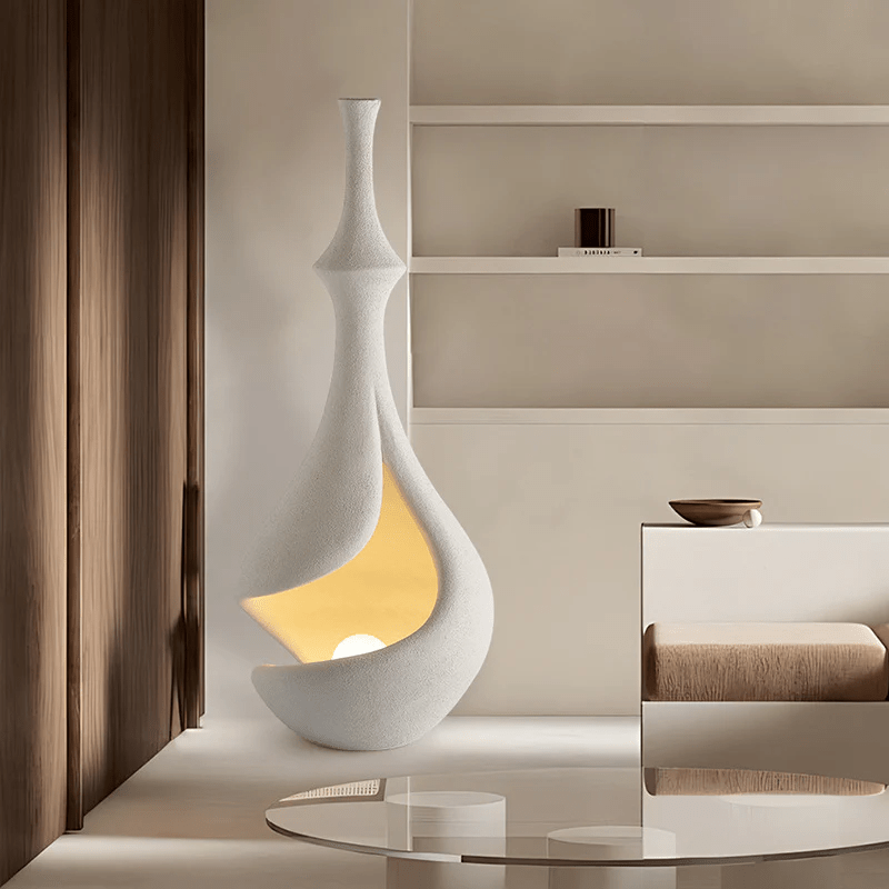 White Sere Vase Floor Lamp – Sculptural Ambient Lighting for Modern Interiors
