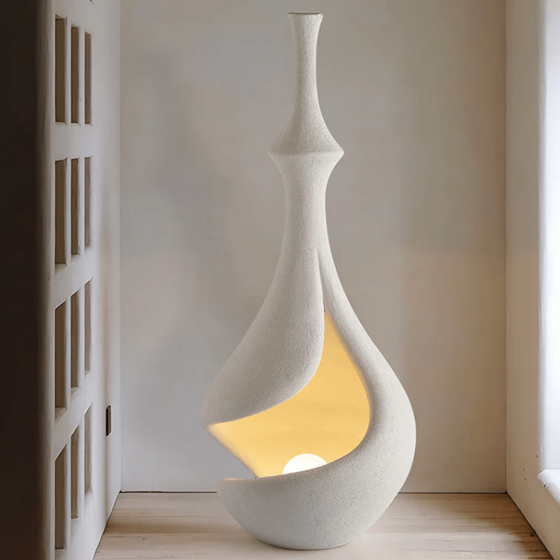 White Sere Vase Floor Lamp – Sculptural Ambient Lighting for Modern Interiors
