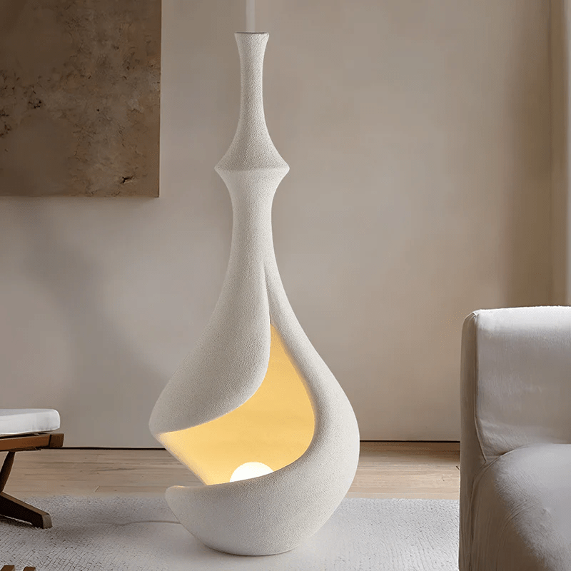 White Sere Vase Floor Lamp – Sculptural Ambient Lighting for Modern Interiors