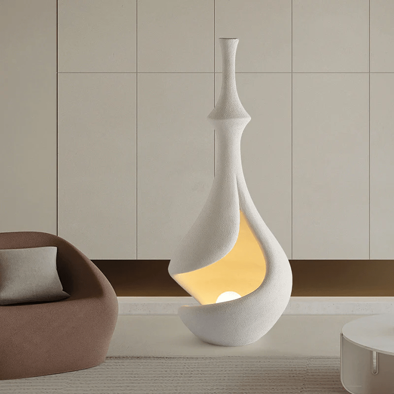 White Sere Vase Floor Lamp – Sculptural Ambient Lighting for Modern Interiors