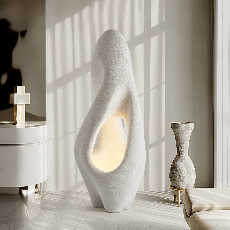 Sculptural White Floor Lamp for Modern Interiors | Ambient Lighting