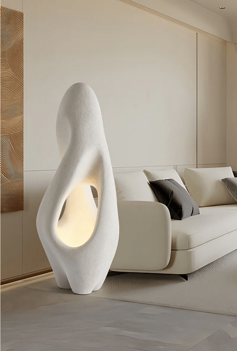 Sculptural White Floor Lamp for Modern Interiors | Ambient Lighting