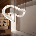 Ethereal Wave Alabaster Chandelier – Modern Sculptural Pendant Light