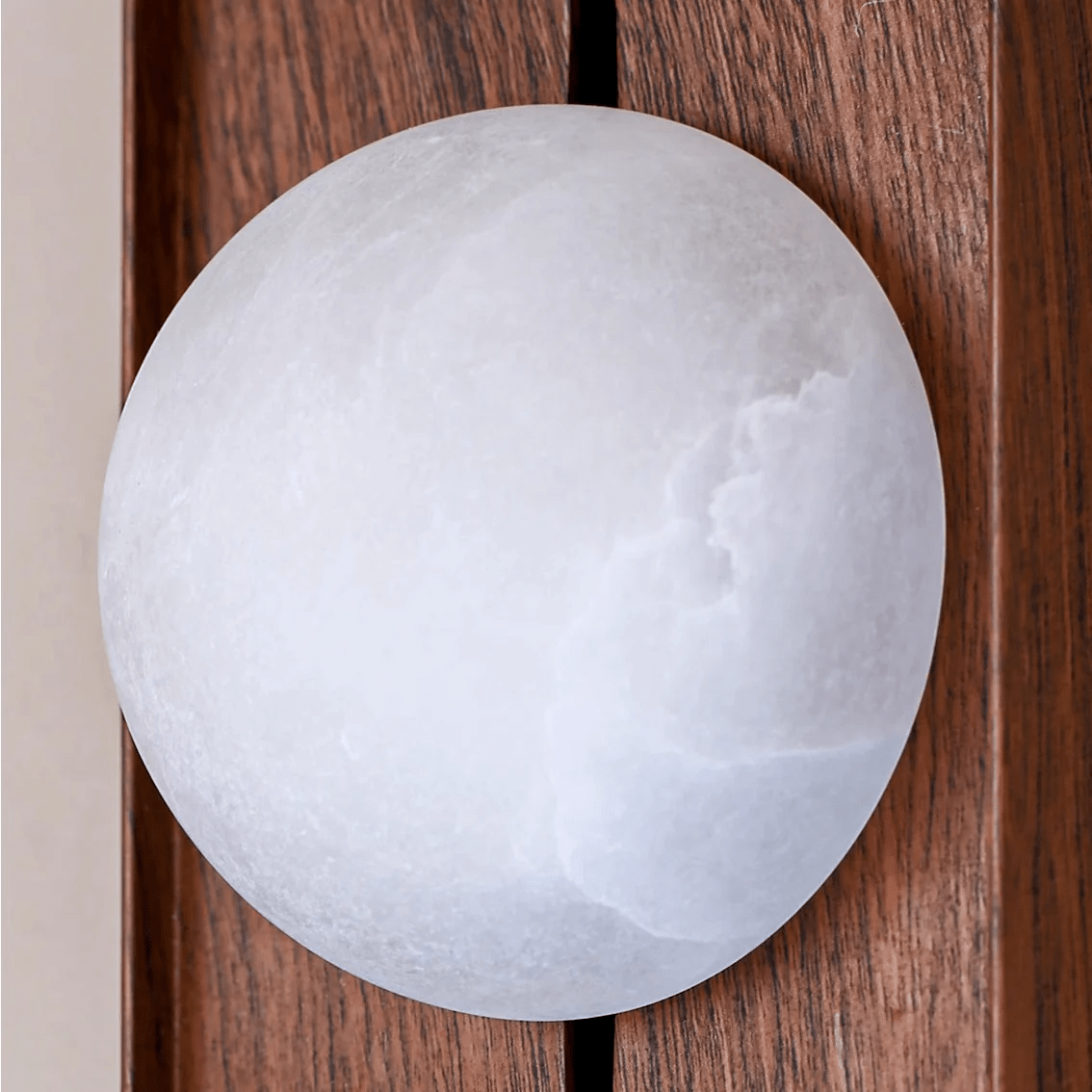Koyan Alabaster Wall Sconce with Walnut Wood Accent