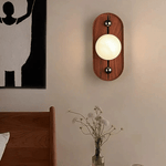 Koyan Alabaster Wall Sconce with Walnut Wood Accent