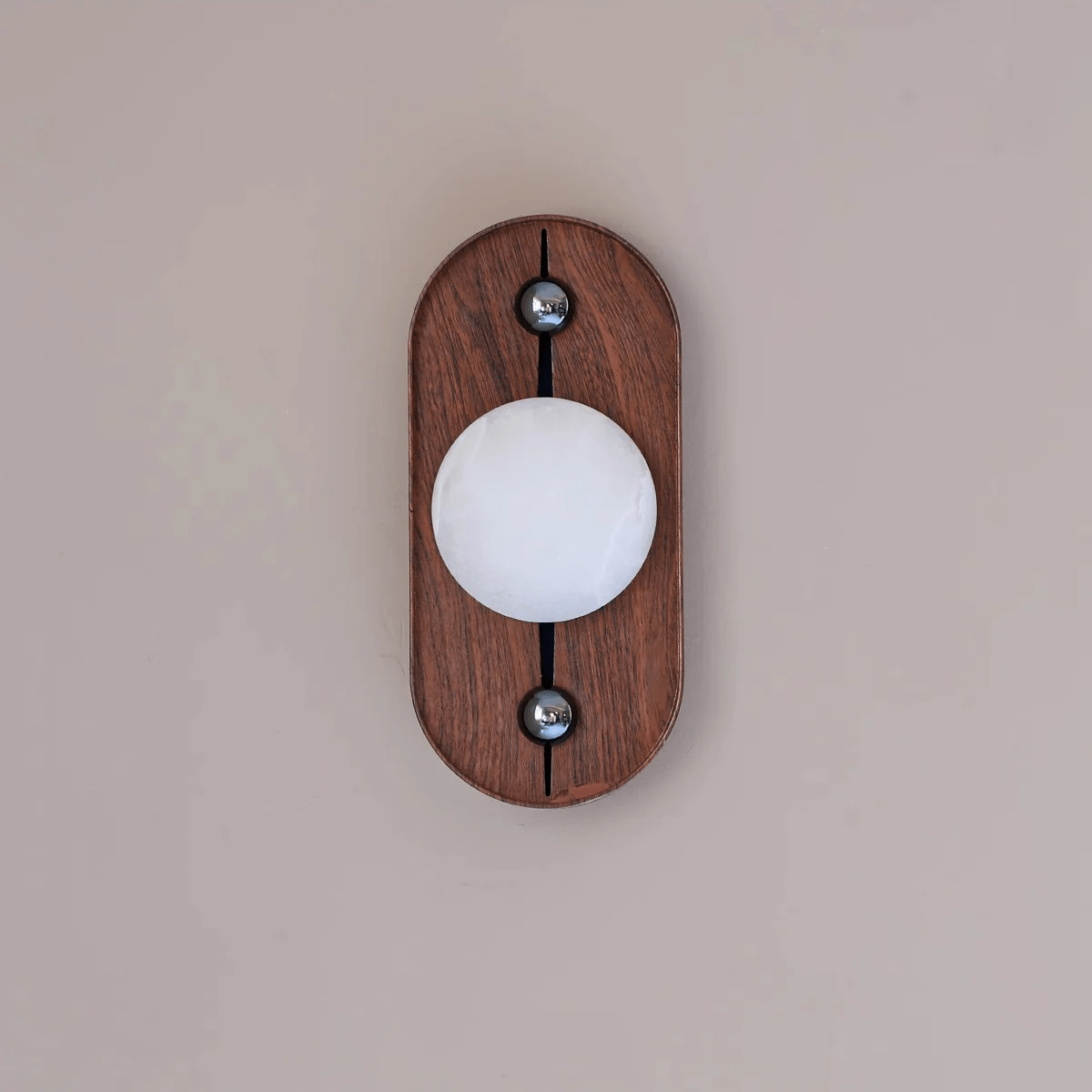 Koyan Alabaster Wall Sconce with Walnut Wood Accent