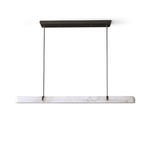 Linear Alabaster Chandelier in Brass or Black, Modern LED Pendant Light for Dining Room and Living Room