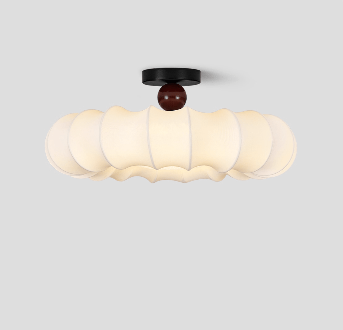 Cloudelle Flush Ceiling Light – Sculptural LED Ceiling Lamp with Walnut Accent