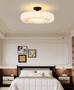 Cloudelle Flush Ceiling Light – Sculptural LED Ceiling Lamp with Walnut Accent