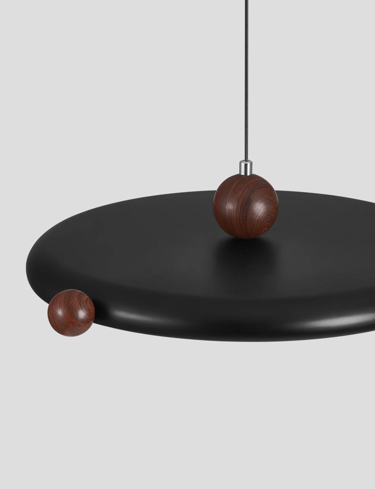 Orbit Line Swing Arm Pendant Light – Modern LED Ceiling Lamp with Wood Accents