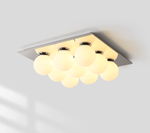 Lumo Cluster Ceiling Light – Nine Glass Orbs in Chrome