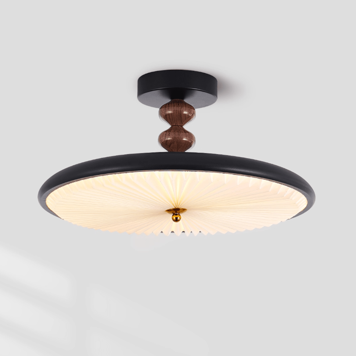 Aurelia Disc Ceiling Light — Modern LED Flush Mount in Black or Walnut