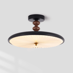 Aurelia Disc Ceiling Light — Modern LED Flush Mount in Black or Walnut
