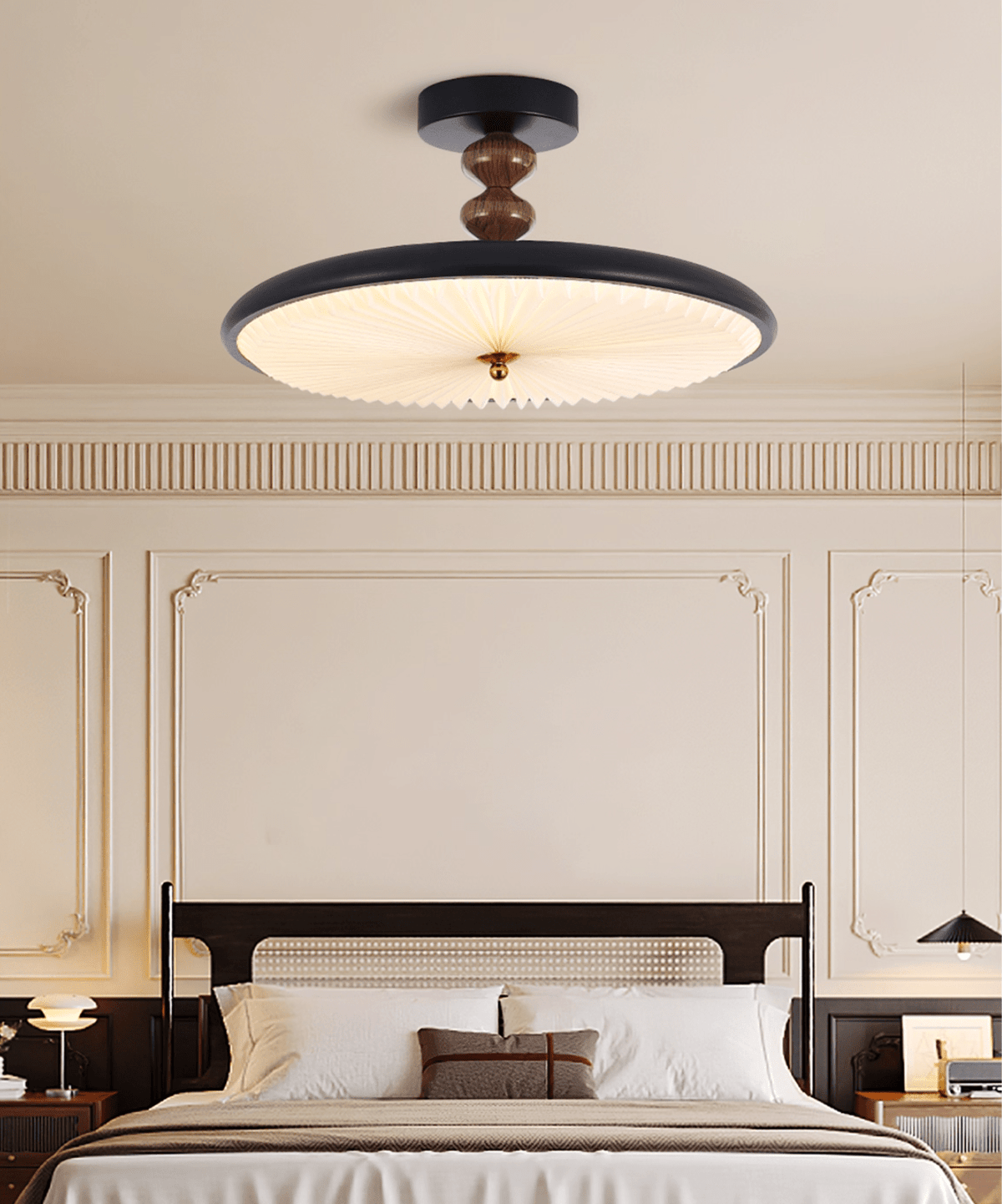 Aurelia Disc Ceiling Light — Modern LED Flush Mount in Black or Walnut