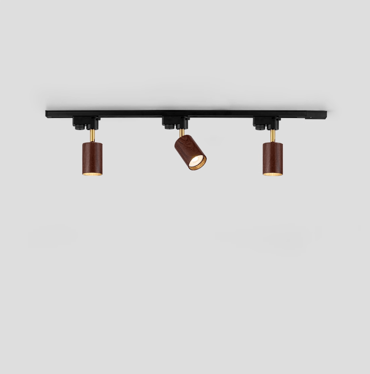 Luma Flex Adjustable LED Track Lighting with Walnut Wood Grain Finish