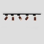 Luma Flex Adjustable LED Track Lighting with Walnut Wood Grain Finish