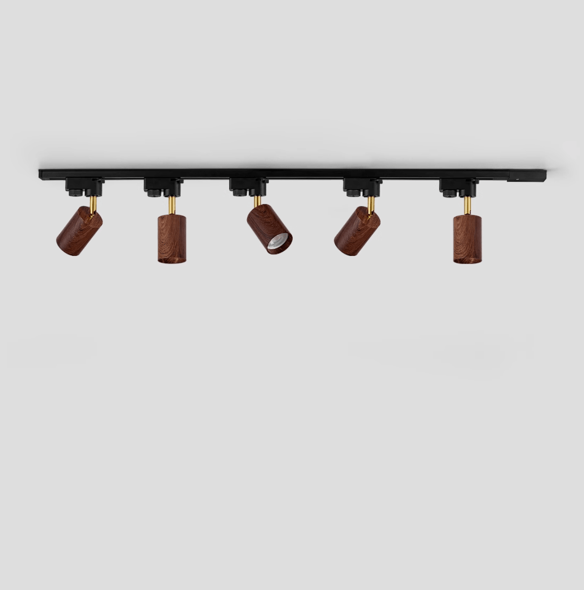 Luma Flex Adjustable LED Track Lighting with Walnut Wood Grain Finish