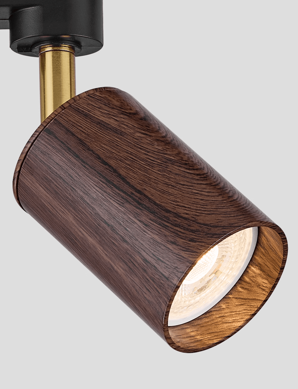 Luma Flex Adjustable LED Track Lighting with Walnut Wood Grain Finish