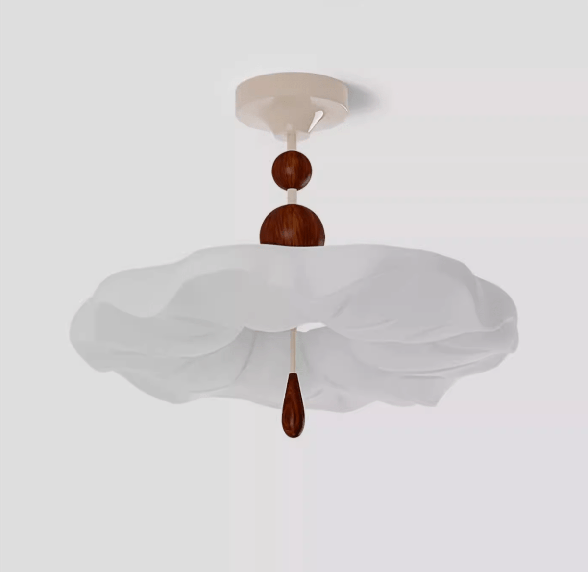 Cloudora Bloom Sculptural LED Ceiling Light in Walnut and White