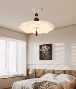 Cloudora Bloom Sculptural LED Ceiling Light in Walnut and White